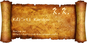 Kürti Kardos névjegykártya